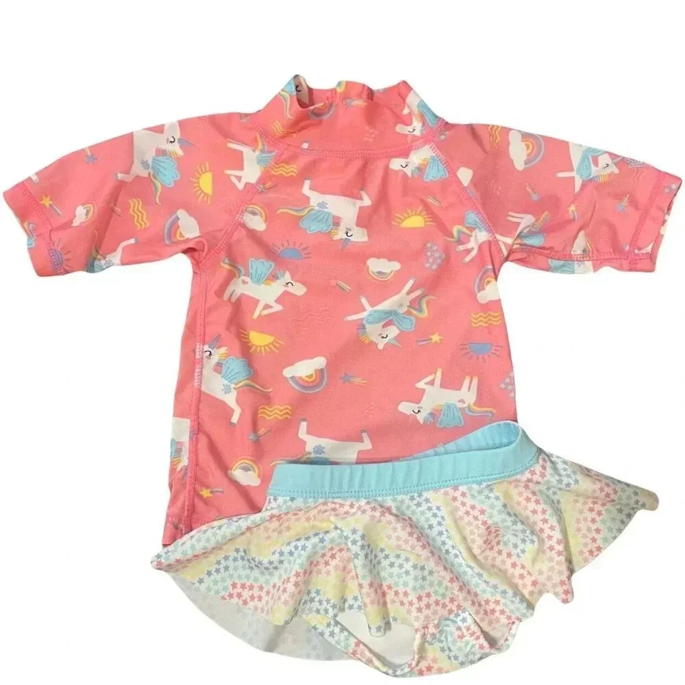 UV Skinz 2T Unicorn Two Piece Swimsuit, Colorful, Swim Skirt